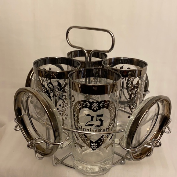 Vitreon Queen’s Lusterware Anniversary Highballs - Picture 1 of 9